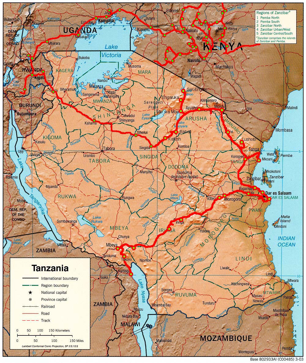 kaart van tanzania